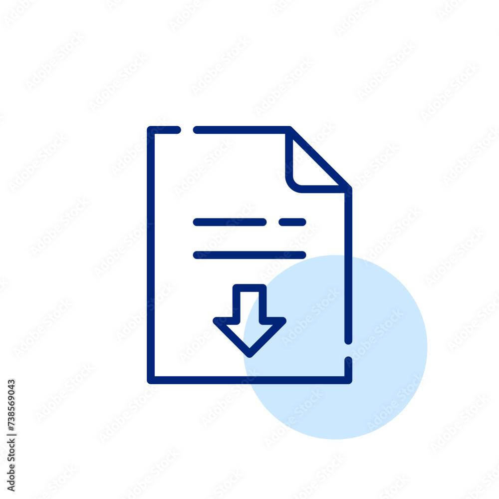 Poster downloading text file on your computer. pixel perfect, editable stroke
