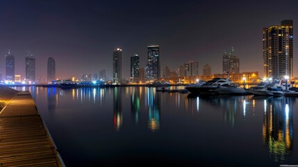 Fototapeta na wymiar Image of Dubai city at night