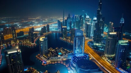 Fototapeta na wymiar Image of Dubai city at night