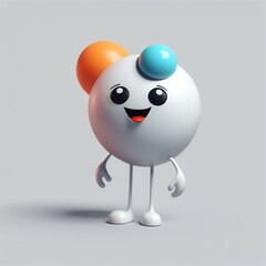 3d cartoon cute character. 3d rendering. 3d rendering 3d cartoon cute character. 3d rendering. 3d rendering 3d cartoon cute baby character with happy face in front of a blue background