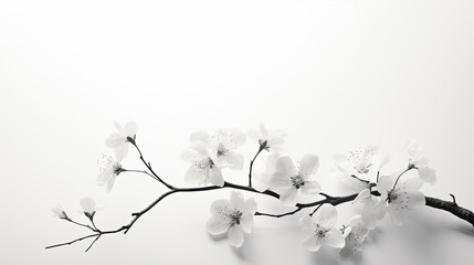 A flowering branch on a white background. Spring sale.