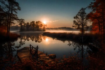 Early morning Tennessee landscape at Seven Islands Wildlife Refuge