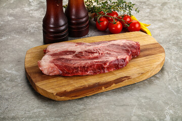 Raw beef chuck roll steak