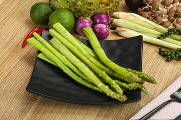 Dietary cuisine - boiled aspargus stem