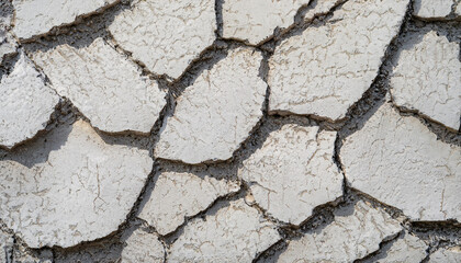 Fototapeta premium Fragment of an abstract wall close up, artificial stone with white cracks