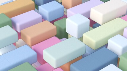3D render cube wallpaper colorful box toy