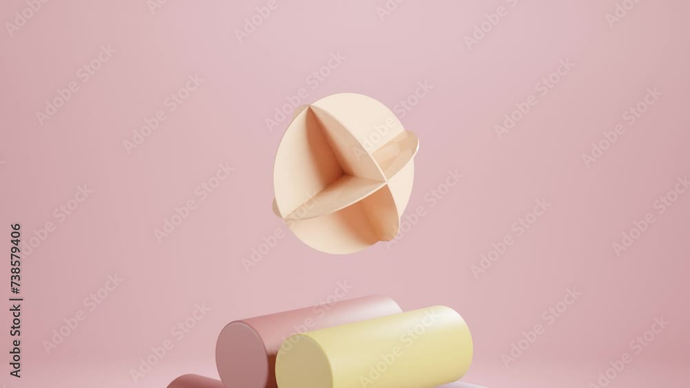 Poster futuristic sphere rendering: abstract geometric motion design in seamless loop animation