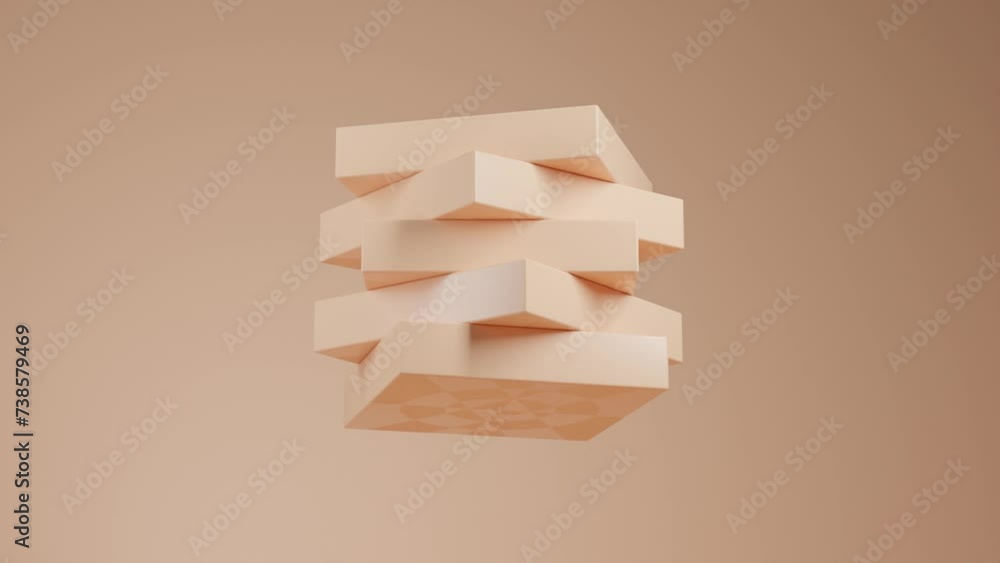 Poster seamless loop animation: exploring cubic concept in 3d with dynamic motion graphic design