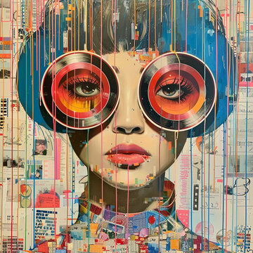 Vinyl records and retro fashion revive in a pop surrealism exhibition