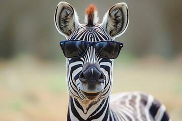zebra with sunglasses