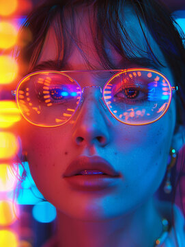 Glam rock vaporwave aesthetics remix in cyberculture visuals