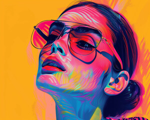 Candy colored digital illustrations pop portraits celebrate icons