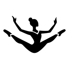 Ballerina vector icon in flat style black color silhouette, white background
