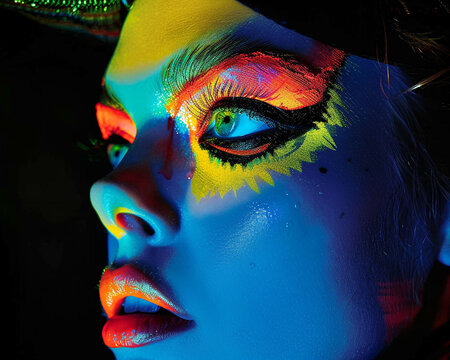 Bright makeup celebrity fashion illuminate avant garde shoots