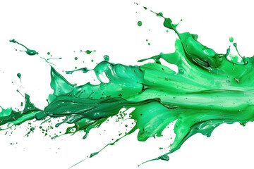 isolated green splash of green paint on a white background Generative AI