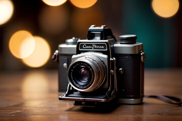Fototapeta na wymiar An old analog film camera.