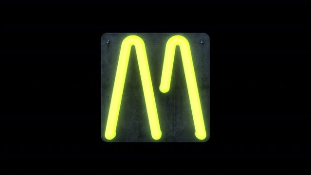 Neon Sign Letter M