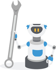 Robot Fix business problem, help resolve problem, improve business in downturn or crisis management concept,


