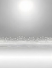 Gray background. Abstract light lines. Wide web banner. White technology backdrop. Smooth geometric website template. Clean business design. Grey texture. Generative AI