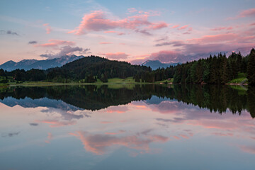 Stunning Lake in Gerold, Krün Wagenbrüchsee, Bayern, Bavaria, Germany