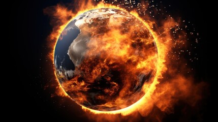 Horrors of Global warming copy space 3D UHD WALLPAPER
