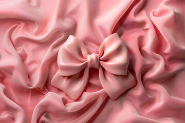 Obraz premium Bow and ribbon in 3D style on background.