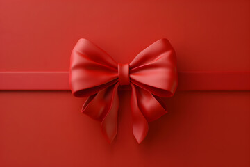 Bow and ribbon in 3D style on background.