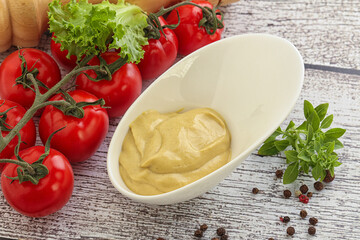 Spicy Mustard sauce in the bowl