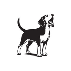 Enigmatic Moonlit Melody: Elegant Beagle Silhouette in the Silence - Beagle Illustration - Beagle Vector
