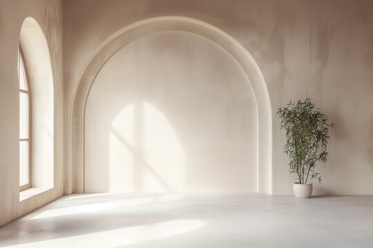 Minimalist Arched Architecture in Earth Tones