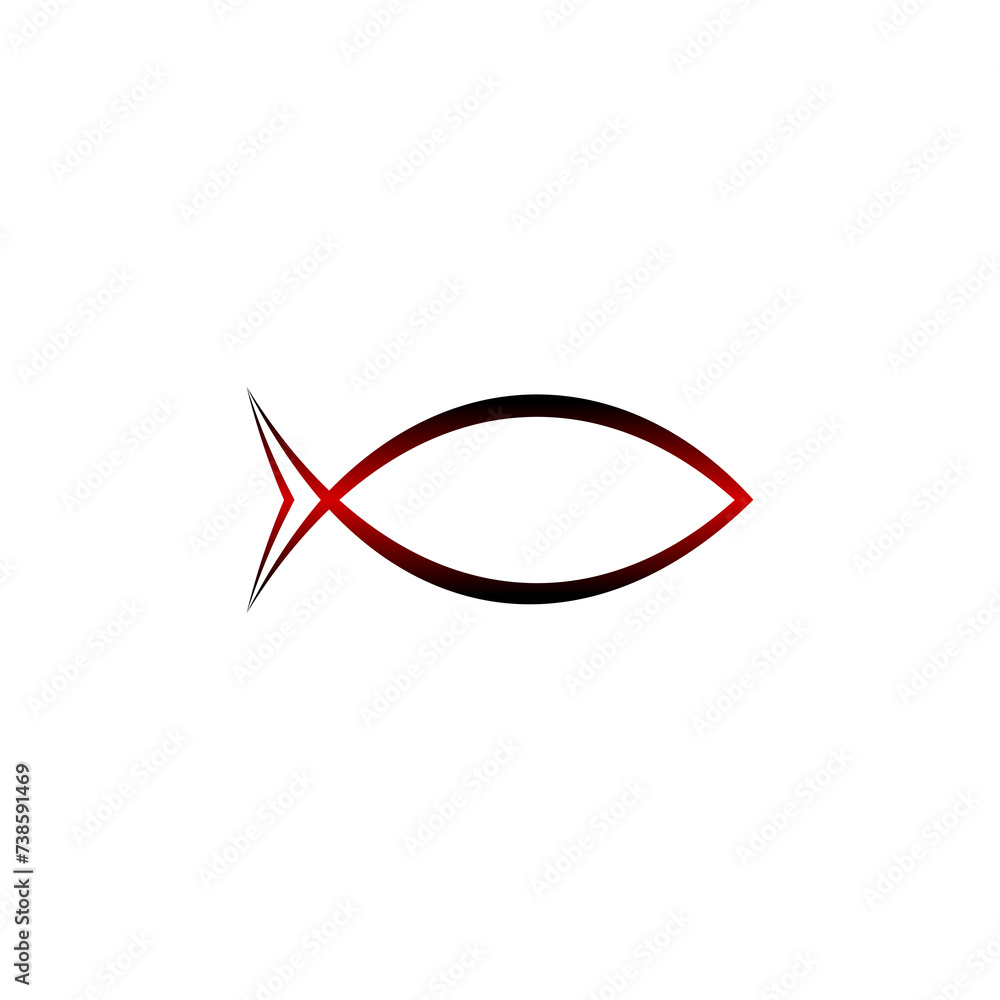 Poster fish simple icon isolated on transparent background