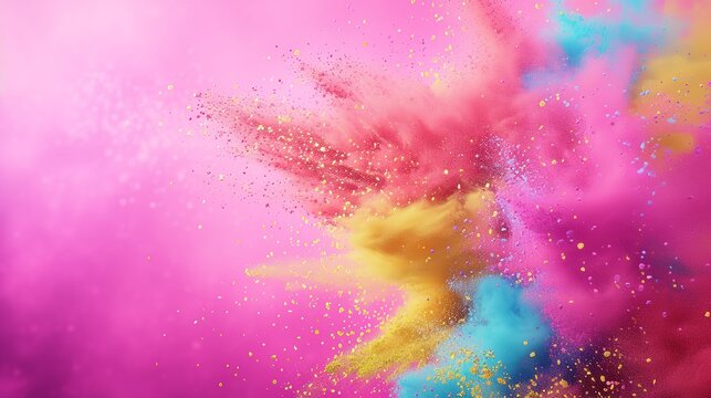 Happy Holi Festival Indian Culture Holiday Celebration Beautiful Colors Abstract Art Background © Devian Art