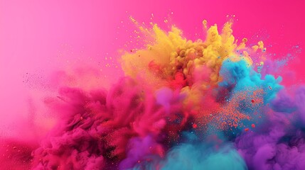 Happy Holi Festival Indian Culture Holiday Celebration Beautiful Colors Abstract Art Background