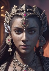 Fantastic ethnic character Mayan, Azetecan people of America. Background for design projects. Illustrations created using artificial intelligence. Illustrations and Clip Art AI generated.