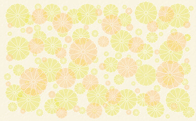 和柄　菊文様のパターンイラスト