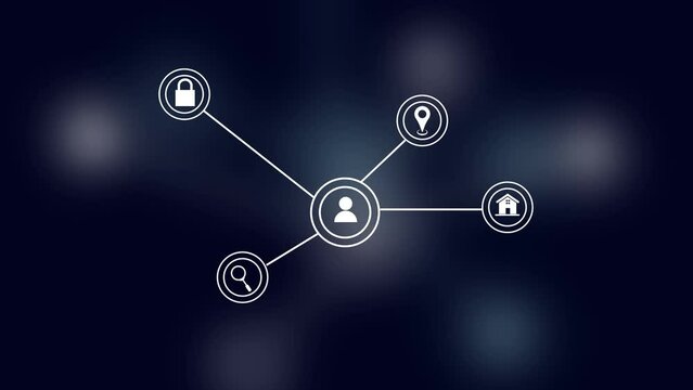 Digital animation of network of connections Icon animation