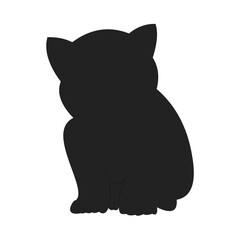 silhouette cat isolated on white