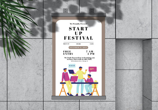 Brown And White Business Festival Poster