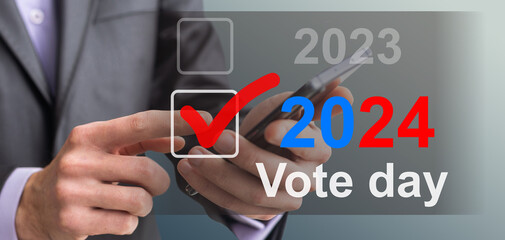 2024 United States of America presidential election vote banner.