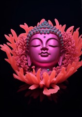 Buddha portrait, god statue. Fashionable background for design projects. Illustrations created using artificial intelligence. Illustrations and Clip Art AI generated.