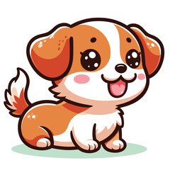 Fototapeta premium cute Dog cartoon vector on white background