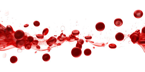 Illustration of the human red blood cells isollated on the transparent background. - obrazy, fototapety, plakaty