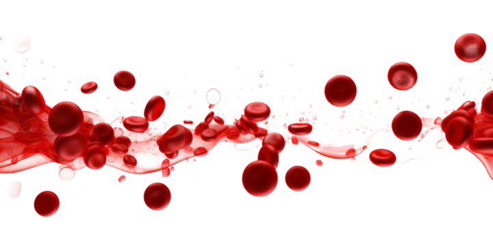 Illustration of the human red blood cells isollated on the transparent background.