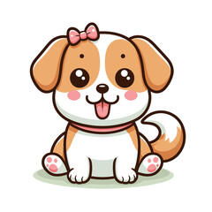 cute Dog cartoon vector on white background