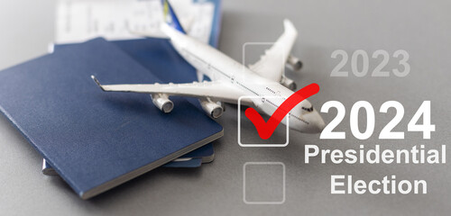 Presidential Election 2024 in United States. Vote day, November 5. US Election campaign. Make your choice Patriotic american illustration. Poster, card, banner and background