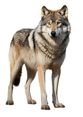 Naklejka na ściany i meble Wiev of the wolf (canis lupus) isolated on the transparent background .