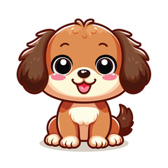 cute Dog cartoon vector on white background