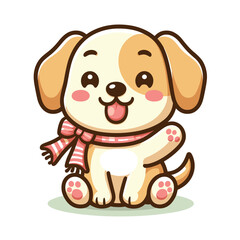 cute Dog cartoon vector on white background