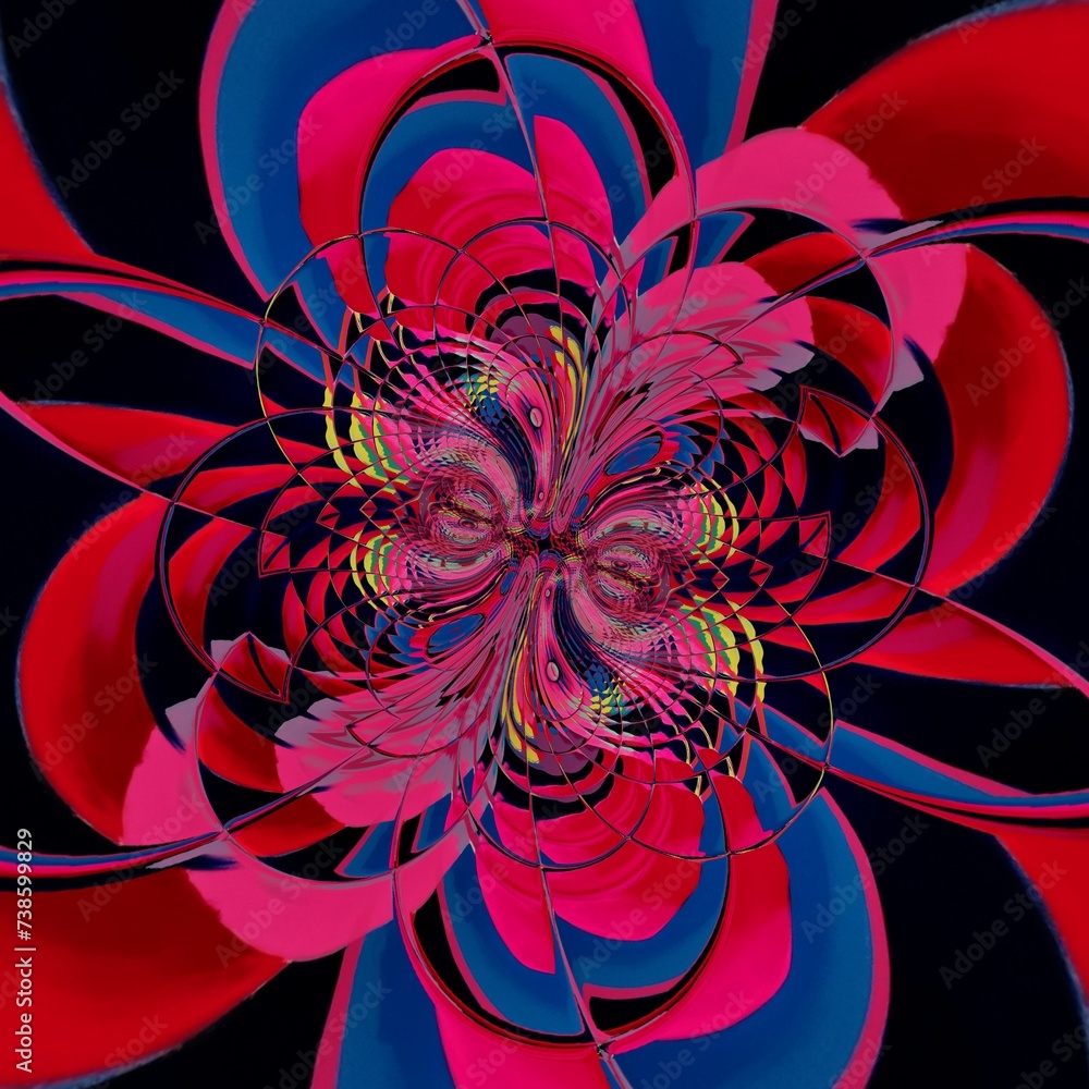 Aufkleber wrapping paper pattern with repeating vivid magenta and bright pink cyclone symmetric style design
