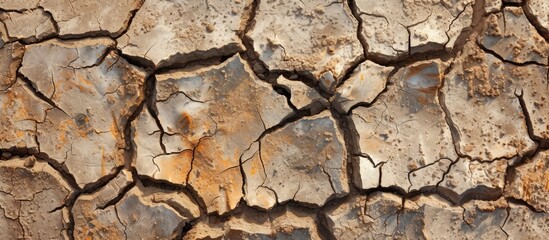 Effects of climate change include desertification and droughts, leading to dry and cracked land devoid of rain.
